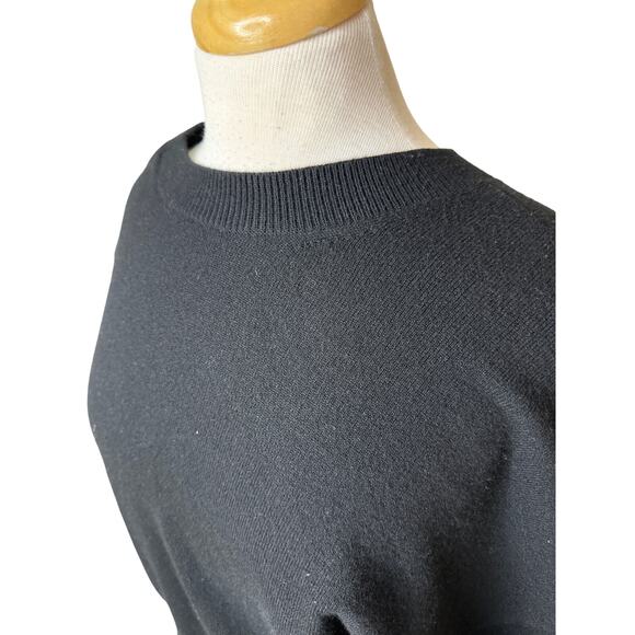 LEWIT Cashmere Blend Drop Shoulder Sweater Snap Details Black Size Large - Picture 9 of 12
